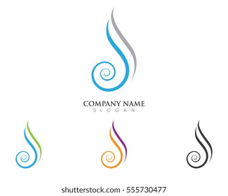 S Letter Fire flame Logo Template