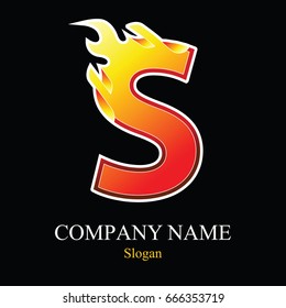 S letter fire logo design template. Vector design template elements for your application or company.