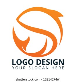 S Letter Fish Creative Logo Design-Vektorgrafik