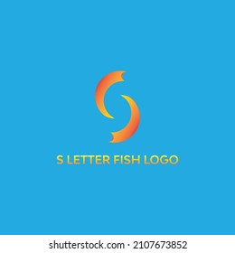 S letter fish logo design. Real vector s design.