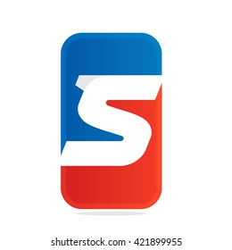 S letter for fitness, sport team or gym. 