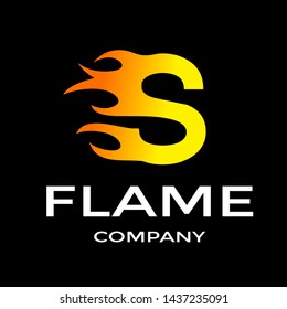 S Letter flame or fire vector logo template. This alphabet is suitable for cooking, temperature or fast business.