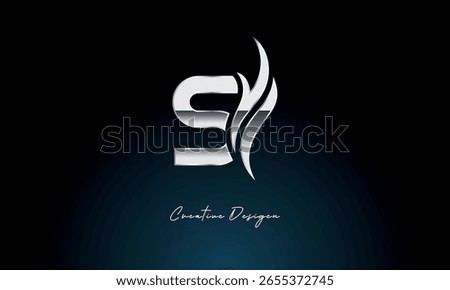 S Letter Flame Logo Bold Metallic Monogram with Fire Symbol for Premium Chrome Branding and Visual Identity