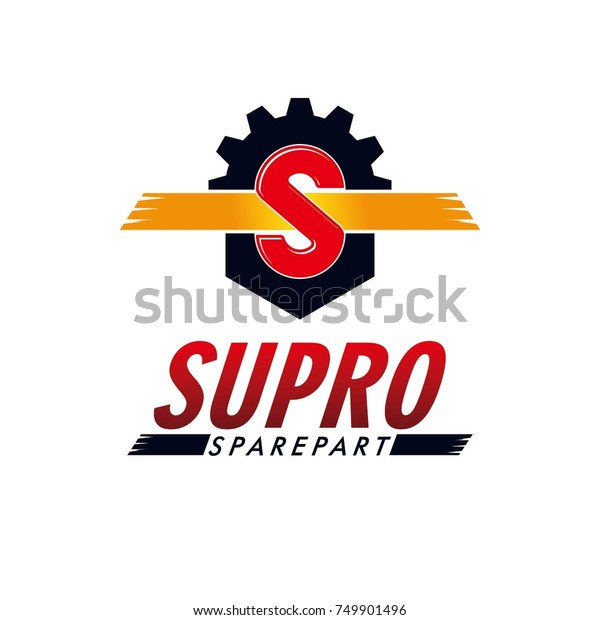 S letter with Gear and bolt\
logo. Spare part Mechanical, Automotive, vehicle, engineering\
logo