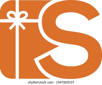 S Letter Gift Surprise Logo design vector icon symbol