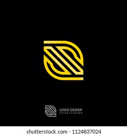 S Letter Gold Monogram Logo Template Vector