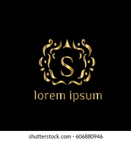 S letter golden vector monogram