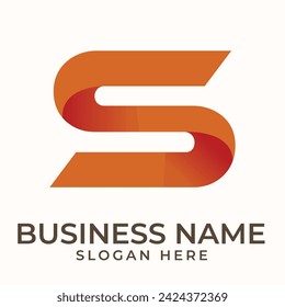 s letter gradient abstract logo design