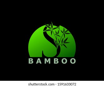 S Letter Green Bamboo Tree Logo Icon. Perfect for Hotel, Restaurant, Tour and Travel.