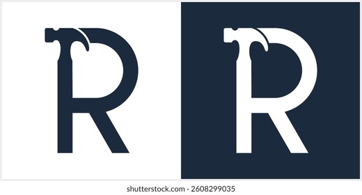 S Letter hammer  logo construction vector Alphabet template illustration