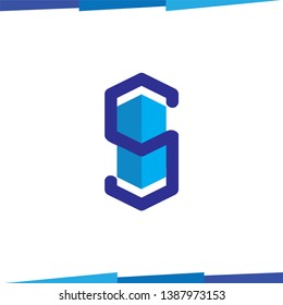 S Letter hexagonal Logo Icon Vector template, home logo