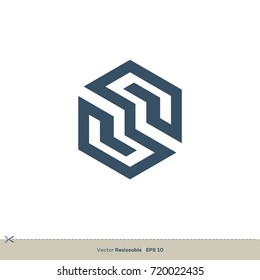 S Letter Hexagonal Shape Logo Template Illustration Design. Vector EPS 10.