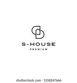 s letter house home DD initial lettermark logo vector icon illustration