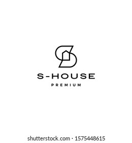 s letter house logo vector icon illustration