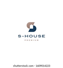 s letter house logo vector icon illustration