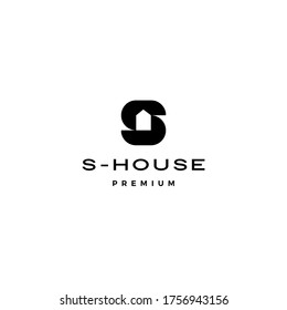 s letter house logo vector icon illustration