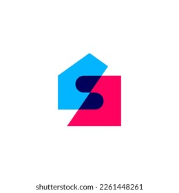 s letter house logo vector icon illustration