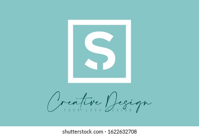 S Letter Icon Design With Creative Modern Look and Teal Background.  Vector Illustration.