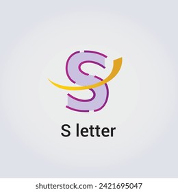 S Letter Icon Design Single Isolated Logo Design Brand Corporate Identity Various Colors Editable Template Vector Monogram Emblem Illustration Branding on Light Gradient Background