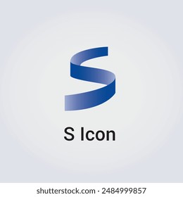 S Letter Icon Design Single Isolated Logo Design Brand Corporate Identity Various Colors Editable Template Vector Monogram Emblem Illustration Branding on Light Gradient Background