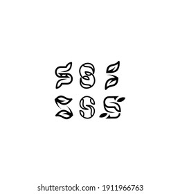 S Letter Icon Design Vector Illustration.	logo leaf