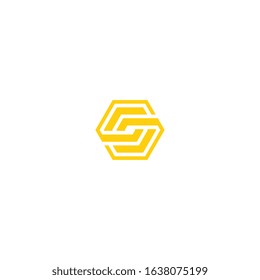 S letter icon hexagon shape.