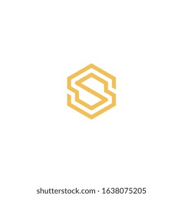 S letter icon hexagon shape.