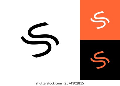 S letter icon logo abstract shape line vector business