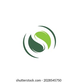 S letter icon vector leaf   concept design  template web