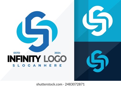 S Letter Infinity Logo Design Vektorgrafik Symbol Illustration