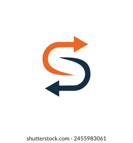 S letter initial delivery logistic logo design