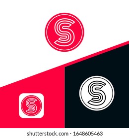 Diseño del logotipo del icono inicial de la letra S, diseño del logotipo de estilo de línea