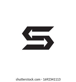 S letter initial icon logo design incorporated with arrow sign template