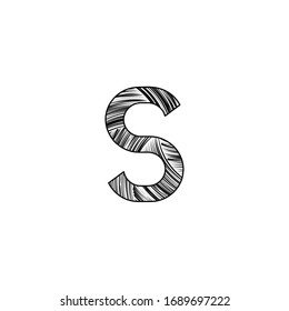 S Letter Initial Letter Logo, Black and white art style letter vector design concept
