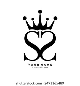 S letter initial logo and crown.S letter identity creative luxury combination of crowns.business sign vector illustration