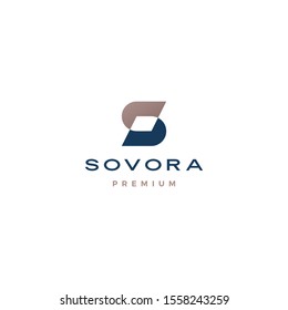 s letter initial logo vector icon illustration overlap overlapping style