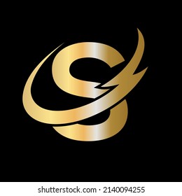 S Letter Initial Luxurious Logo Template. S Logo Golden Concept. S Letter Logo with Golden Luxury Color and Monogram Design