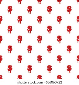 S letter isolated on white background. Red bloody S letter vector illustration