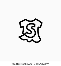s letter kid tee tshirt apparel clothing monogram logo vector icon illustration