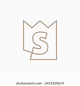 s Letter King Crown Logo Vector Icon Illustration