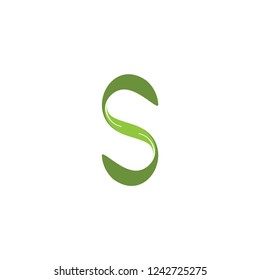 S letter with leaf logo