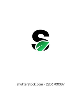 S letter leaf logo Design Template Vector Graphic Branding Element.