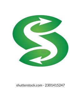 S letter leaf logo icon template 3