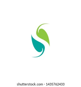 S letter leaf logo vector icon leaves illustration inspiration