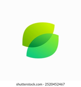 S letra folha natureza verde natural logotipo vetor ícone ilustração