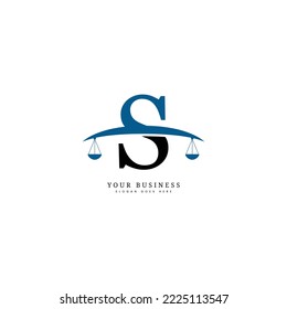 S Letter Legal Business Logo, Law firm and Attorney logo with alphabet S Vector Image template