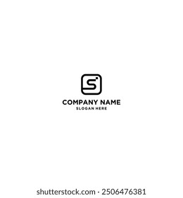 S Letter with Lens Camera Logo Stock Vector