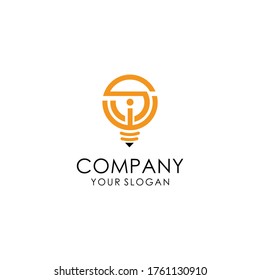 S letter with light bulb or idea icon. Vector design template elements for your application or corporate identity.