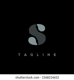 S letter line logo design vector template