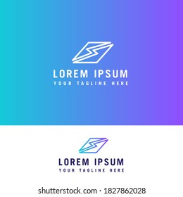 S letter line logo design concept template.
